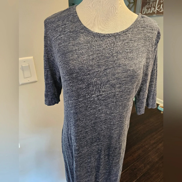 Anthropologie 34°N 118W° •Size Small• Benna Maxi Dress 100% Linen Blue Space Die - Picture 3 of 12